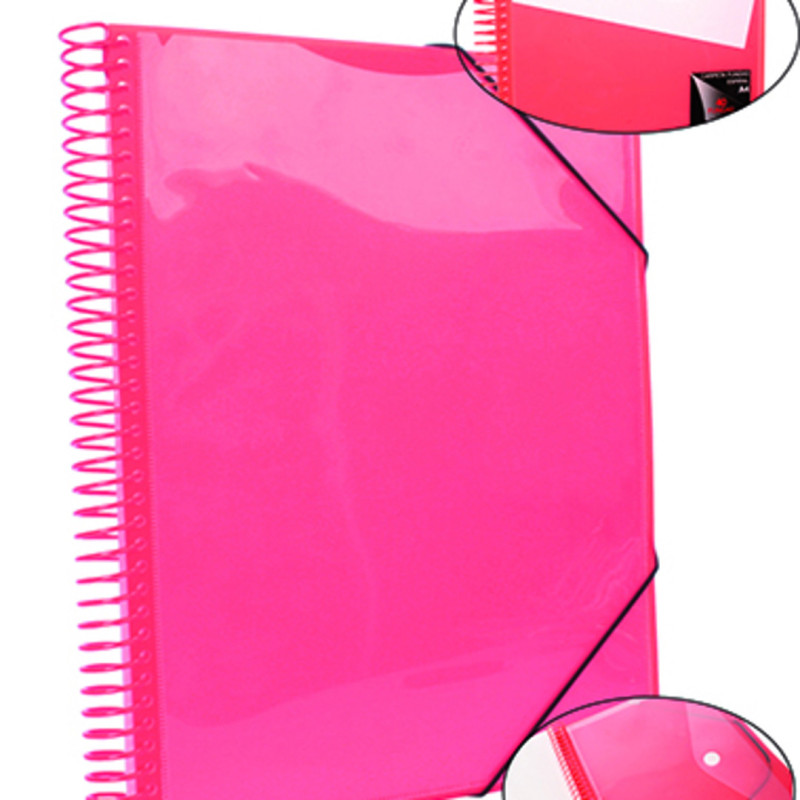 CARPETA ESCAPARATE A-4 PRYSE 20 FUNDAS ESPIRAL KANGURO COLOR ROJO 4240023 UNIDAD