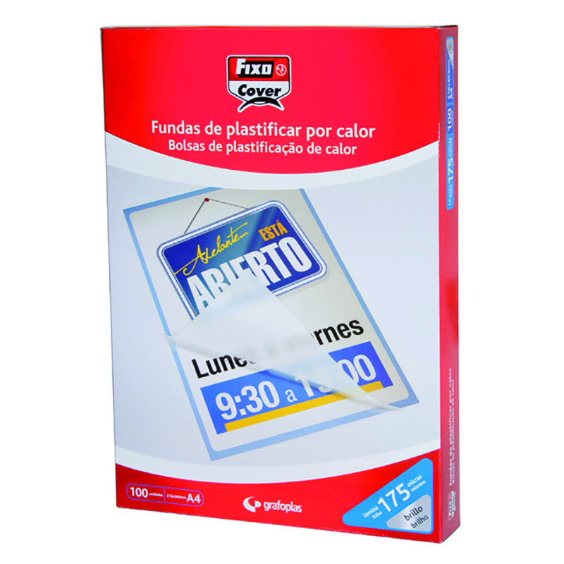 FUNDA PLASTIFICAR BRILLO 54x86MM 175MY (CJ.100) FIXO 01022100