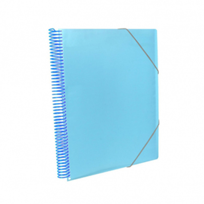 CARPETA ESCAPARATE A-4 PRYSE 60 FUNDAS ESPIRAL KANGURO COLOR AZUL 42400562 UNIDAD