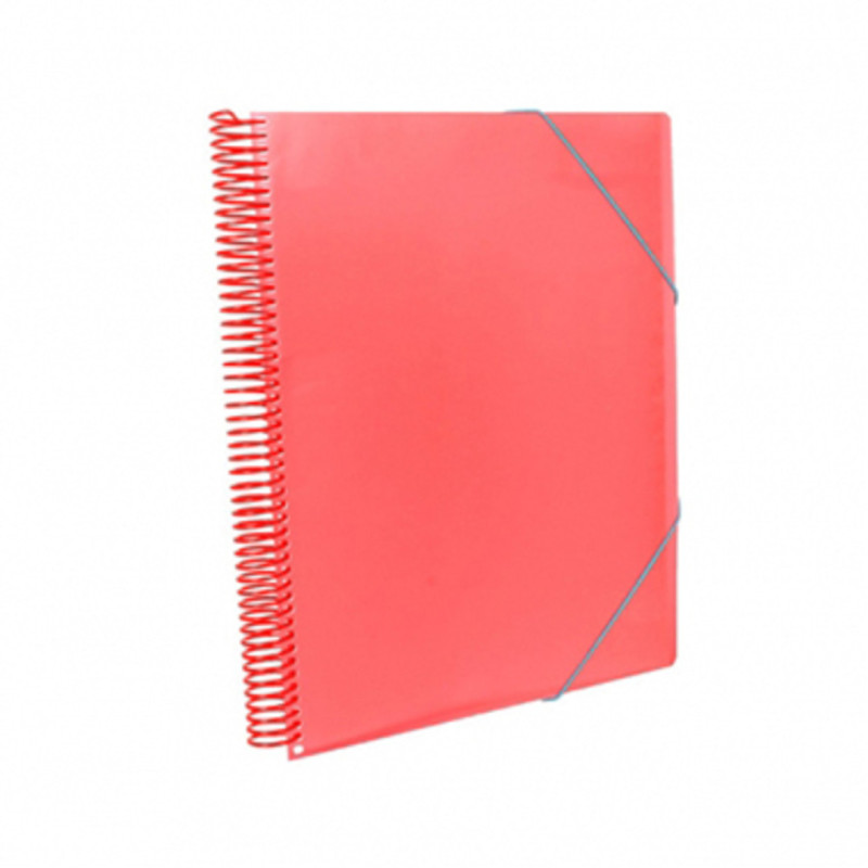 CARPETA ESCAPARATE A-4 PRYSE 60 FUNDAS ESPIRAL KANGURO COLOR ROJO 42400563 UNIDAD