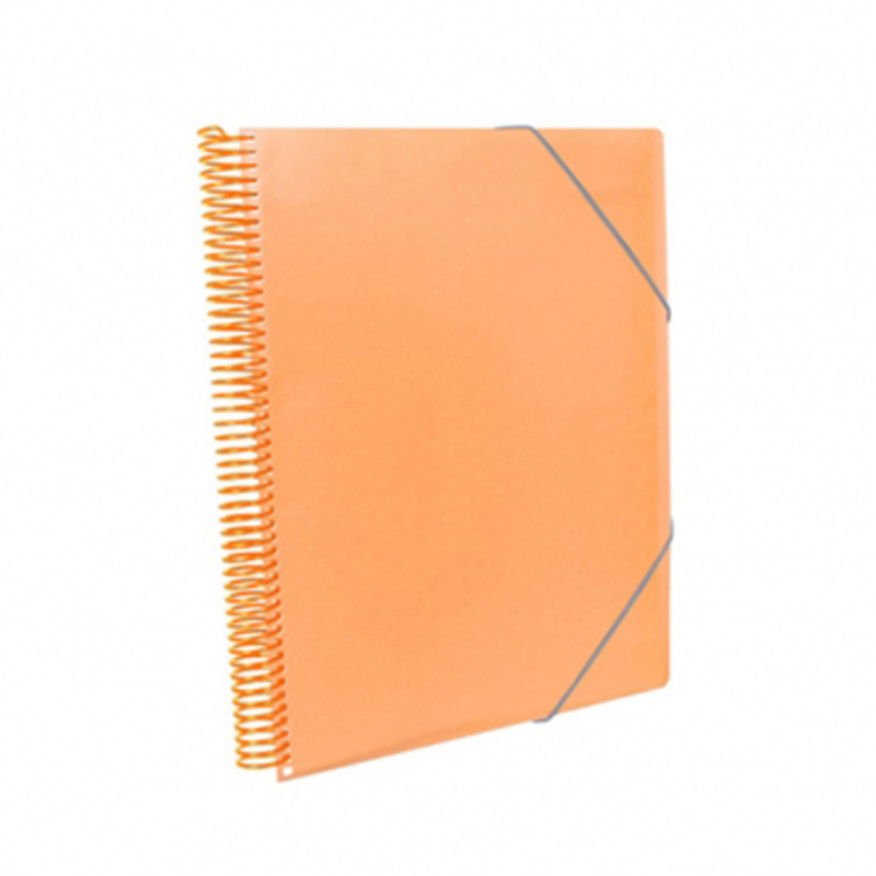 CARPETA ESCAPARATE A-4 PRYSE 60 FUNDAS ESPIRAL KANGURO COLOR NARANJA 42400565 UNIDAD