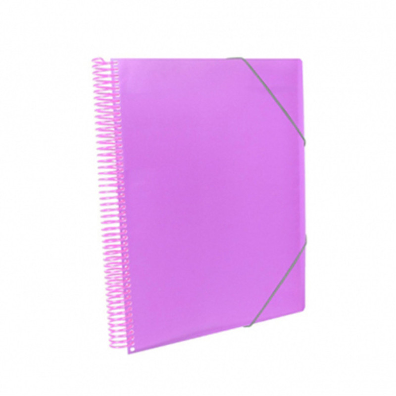 CARPETA ESCAPARATE A-4 PRYSE 60 FUNDAS ESPIRAL KANGURO COLOR LILA 42400566 UNIDAD