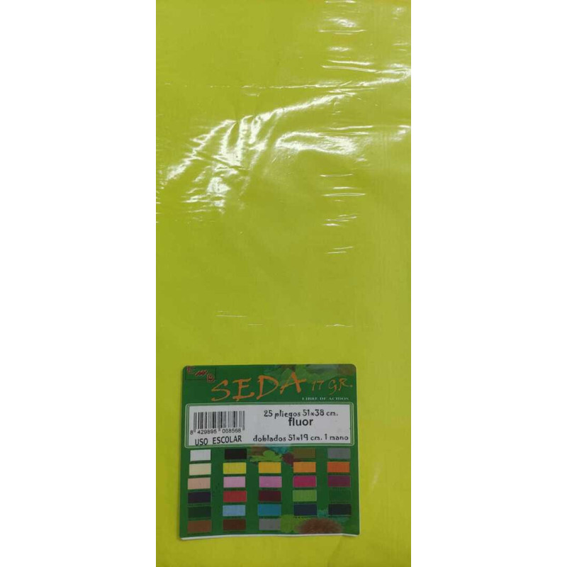 PAPEL SEDA FLUOR AMARILLO 51*38 BOLSA 25H CNSL 6856