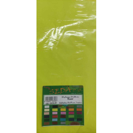 PAPEL SEDA FLUOR AMARILLO 51*38 BOLSA 25H CNSL 6856