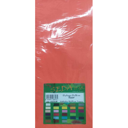 PAPEL SEDA FLUOR NARANJA 51*38 BOLSA 25H CNSL 6857