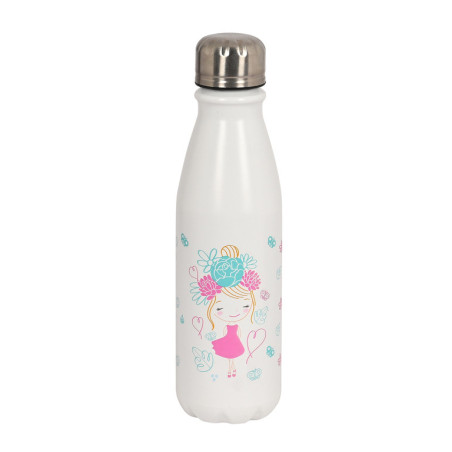 BOTELLA METALICA 500ML GLOWLAB KIDS "CUTE DOLL" SAFTA23 ENERO 312323899