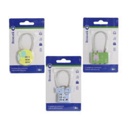 CANDADO BISMARK CON CODIGO 3 RUEDAS MOD SURTIDOS 333299 BLISTER POESSA