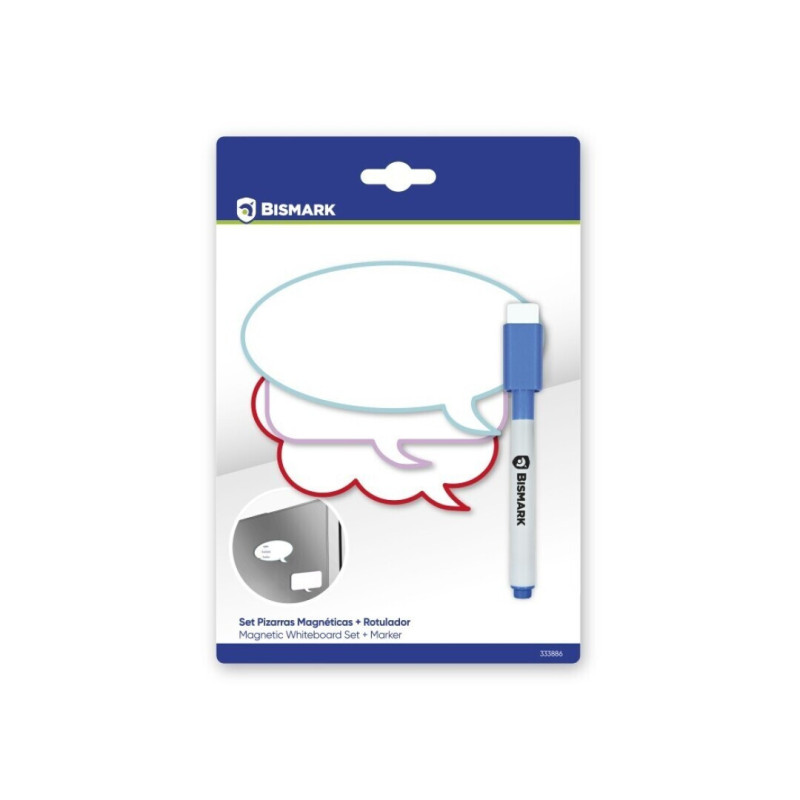 SET 3 PIZARRAS BLANCAS MAGNETICAS C/ROTULADOR BISMARK 333886 POESSA UNIDAD
