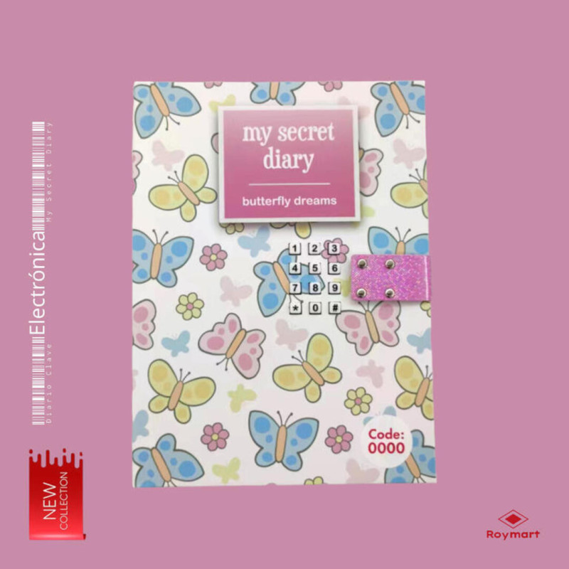 DIARIO CON CLAVE BUTTERFLY DREAMS ALEX BOG JC-1013
