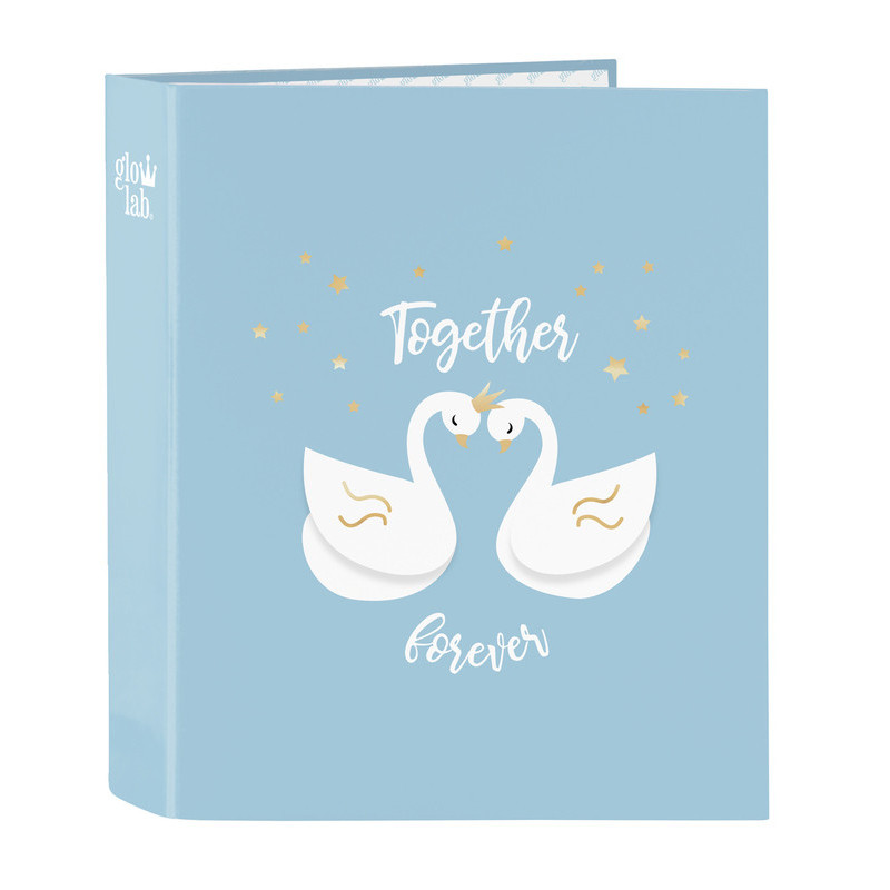 CARPETA F. 4 ANILLAS 35MM LOMO ANCHO GLOWLAB "CISNES" 512313657 SAFTA24