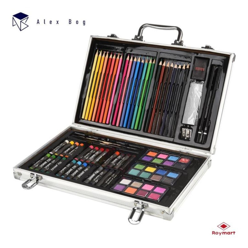 MALETIN DIBUJO ALEX BOG 80 PZAS ALUMINIO LITTLE ARTIST AB-0896