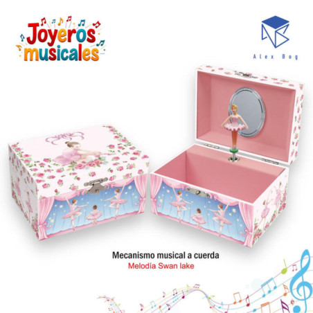 JOYERO MUSICAL ALEX BOG BALLERINES AND FLOWERS C/ESPEJO JK-5231