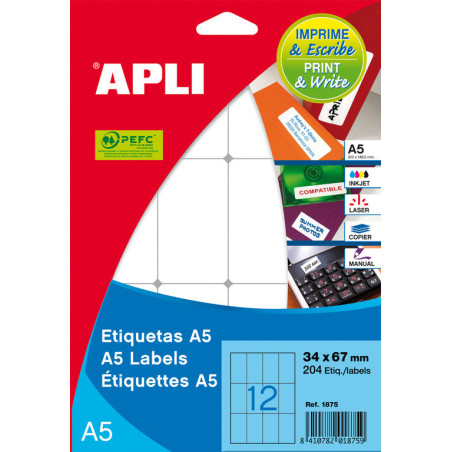 ETIQUETAS APLI I/L/C A-5 CD 15H 11183