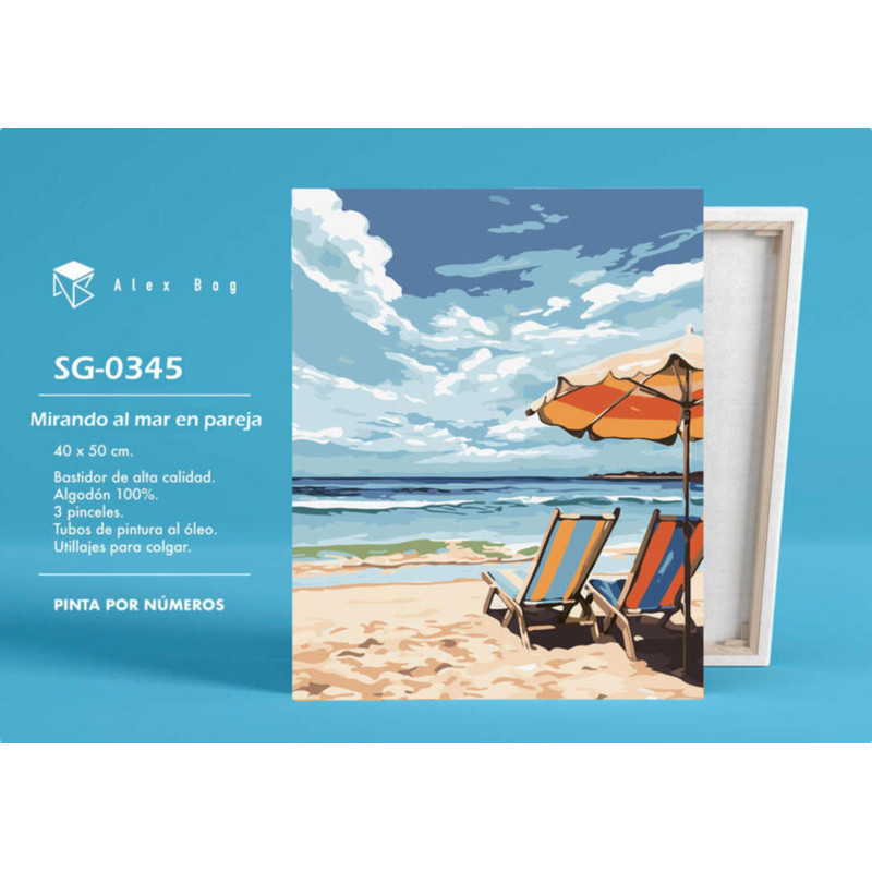 LIENZO ALEX BOG PINTAR POR NUMEROS 40*50 MIRANDO AL MAR EN PAREJA SG-0345