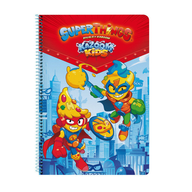 LIBRETA FOLIO 80 H. TAPAS DURAS 1DISEÑO SUPERTHINGS "KAZOOM KIDS" 512276066 31*21,5 SAFTA22