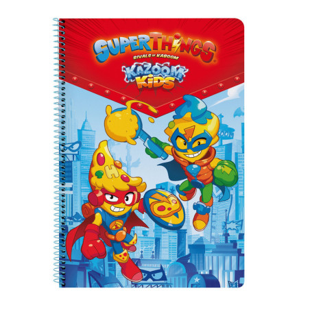 LIBRETA FOLIO 80 H. TAPAS DURAS 1DISEÑO SUPERTHINGS "KAZOOM KIDS" 512276066 31*21,5 SAFTA22