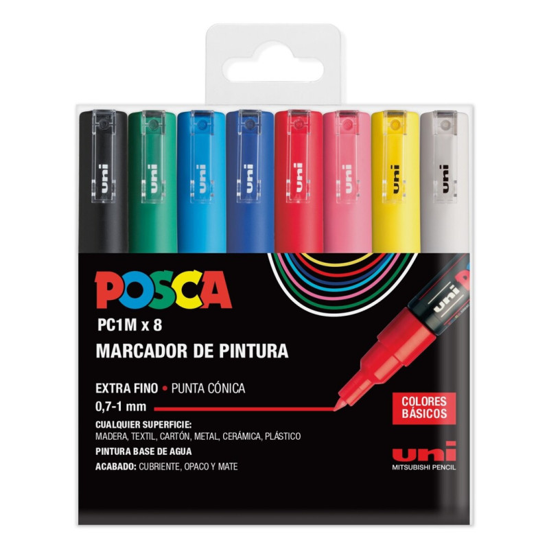 MARCADOR UNI-BALL POSCA PC-5M/4C PUNTA REDONDA 1,8-2,5MM 4 COLORES SURTIDO 182634960
