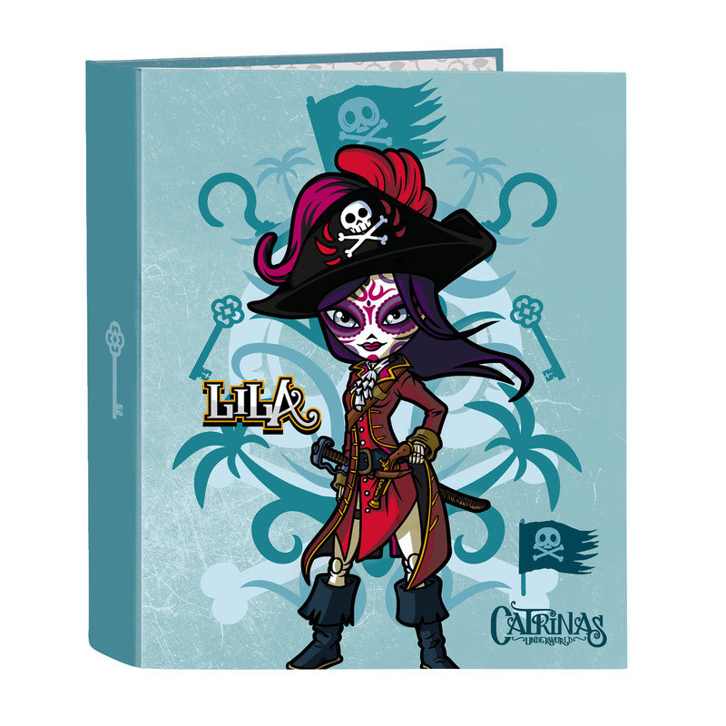 CARPETA F. 4 ANILLAS LOMO ANCHO CATRINAS "CLAIRE, NOELIA Y LILA" 512262657 33*27 SAFTA22