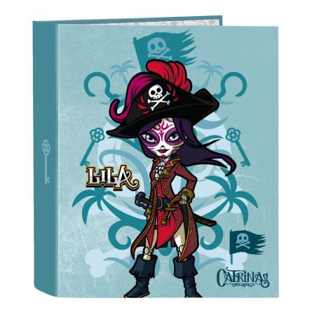 CARPETA F. 4 ANILLAS LOMO ANCHO CATRINAS "CLAIRE, NOELIA Y LILA" 512262657 33*27 SAFTA22