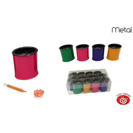 SACAPUNTAS METAL DOBLE CON DEPOSITO COLORES SURTIDOS SORT EXP 12U 1950