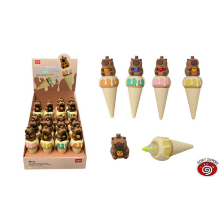 MARCD FLUOR SORT SERIE CAPYBARA CUCURUCHO HELADO SURTIDO 4COL 6881 (24)