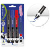 MARCD. PERMANENTE RETRACT TIP BLISTER 3u. NEGRO, AZUL, ROJO POESSA
