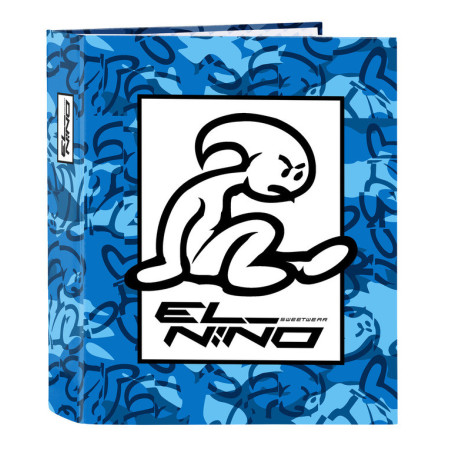 CARPETA F. 4 ANILLAS LOMO ANCHO EL NIÑO "BLUE BAY" 512232657 33*27 SAFTA22