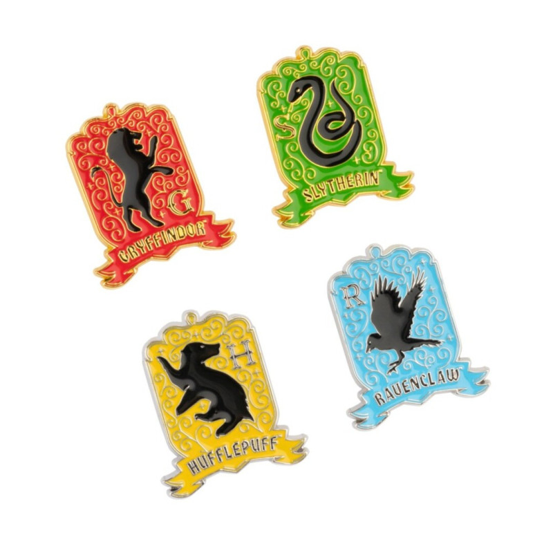 SET DE 4 PINS METALICOS ERIK HARRY POTTER CASAS HOWARTS SET4P002