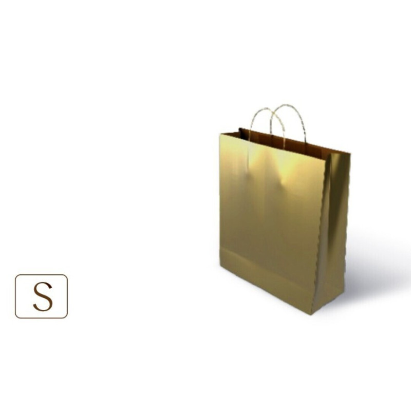 BOLSA PAPEL KRAFT METAL ORO "S" 100GR 24+10*32 GOLDSTEPS PTE 25U 11069