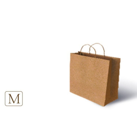 BOLSA PAPEL KRAFT MARRON "DELIVERY M" 31+15*28 GOLDSTEPS PTE 25U 12462