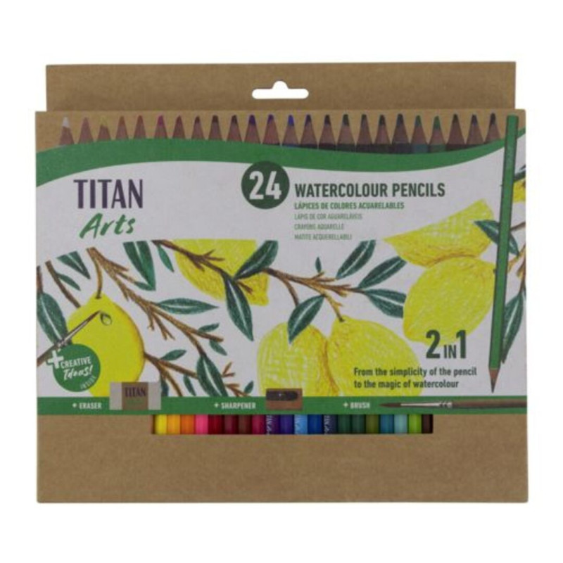 LAPIZ ACUARELABLE TITAN ARTS 24 COLORES C/PINCEL 130120024 UNIDAD TALENS