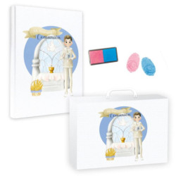 LIBRO COMUNION ARGU C/MALETIN PUNTOS AZUL NIÑO 46917