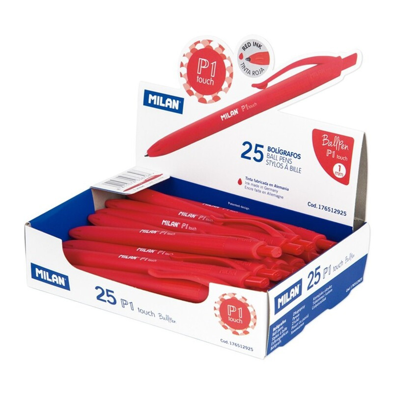 BOLIGRAFO MILAN P1 TOUCH CLIP ROJO C/25U 176512925