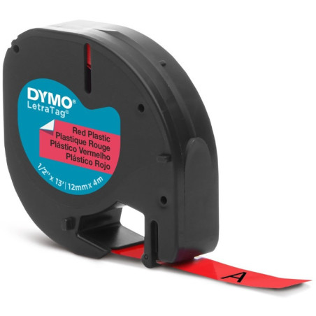CINTA ROTULAR LETRATAG PLASTICO 12MMX4M NG/RO DYMO