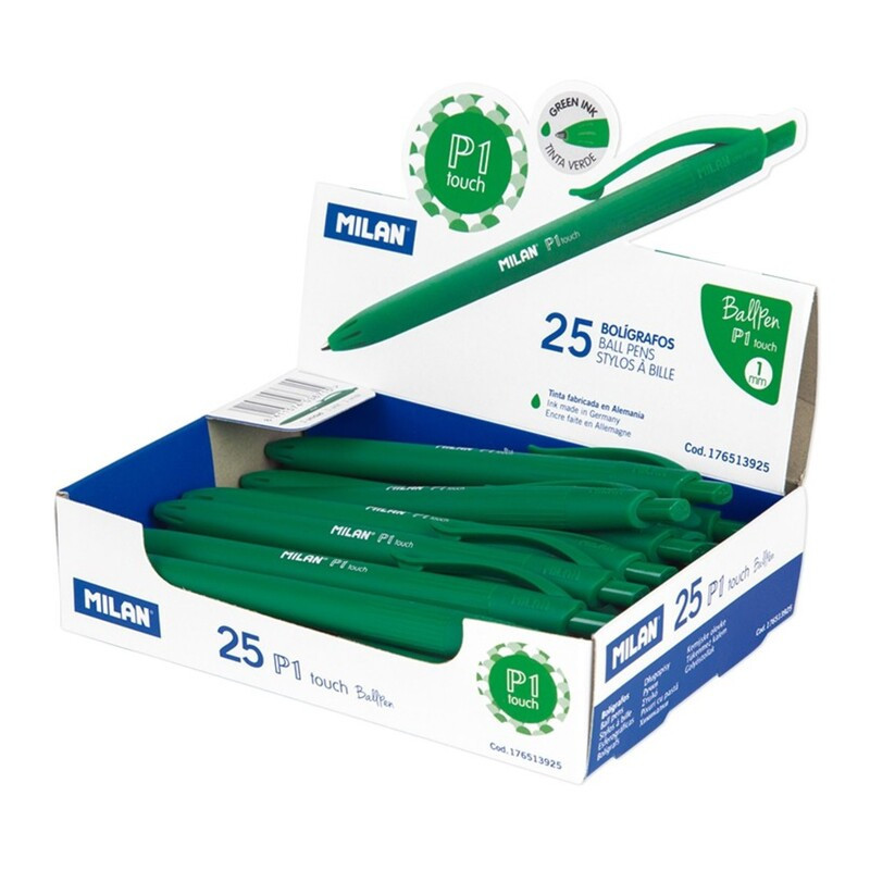 BOLIGRAFO MILAN P1 TOUCH CLIP VERDE C/25U 176513925