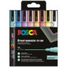 MARCD. POSCA PC-3M 0.9 - 1.3 MM caja 8u. SURTIDO SUAVES Y PASTEL