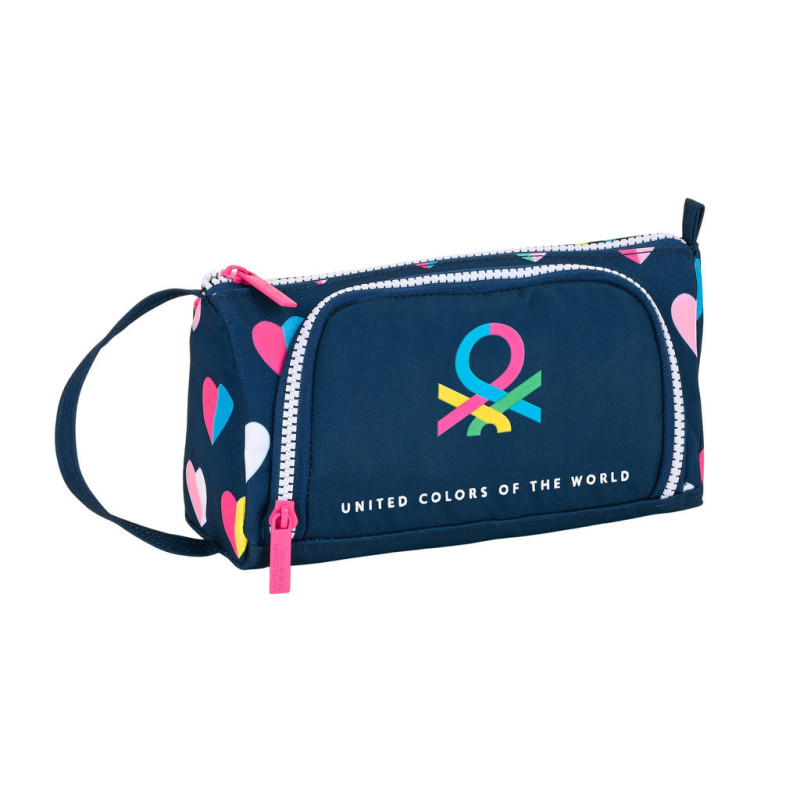 PORTATODO CON BOLSILLO DESPLEGABLE LLENO BENETTON "CORAZONES" 412250907 11*20 SAFTA22