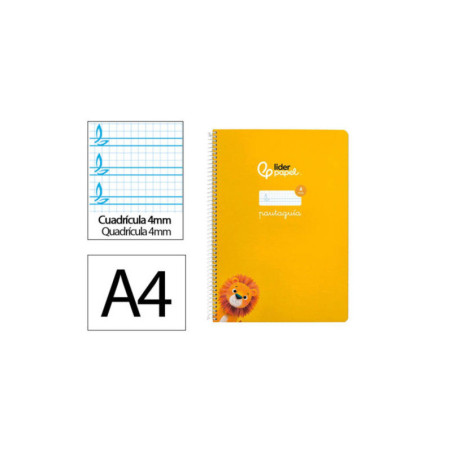 CUADERNO TD FL 80H LIDERPAPEL PAUTAGUIA 4MM MARGEN AMARILLO LEON 171794
