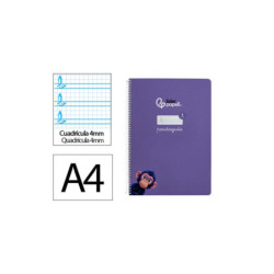 CUADERNO TD FL 80H LIDERPAPEL PAUTAGUIA 4MM MARGEN VIOLETA MONO 171796