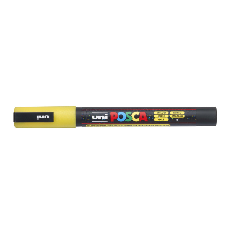 MARCADOR UNI-BALL POSCA PC-3ML PUNTA REDONDA 0,9-1,3MM PURPURINA AMARILLO (2)