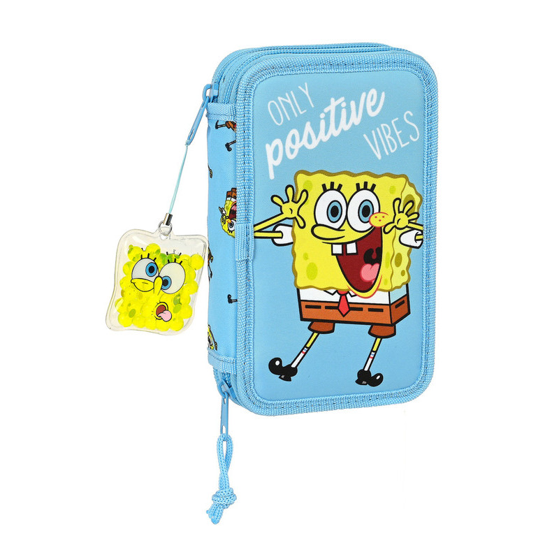 ESTUCHE CREMA DOBLE PEQ 28 PCS BOB ESPONJA "POSITIVE VIBES" 412191854 19,5*12,5 SAFTA22