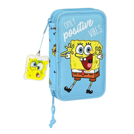 ESTUCHE CREMA DOBLE PEQ 28 PCS BOB ESPONJA "POSITIVE VIBES" 412191854 19,5*12,5 SAFTA22