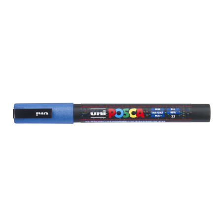 MARCADOR UNI-BALL POSCA PC-3ML PUNTA REDONDA 0,9-1,3MM PURPURINA AZUL (33)