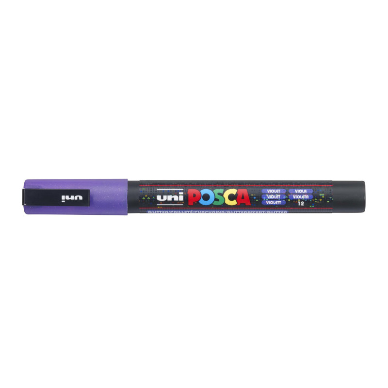 MARCADOR UNI-BALL POSCA PC-3ML PUNTA REDONDA 0,9-1,3MM PURPURINA VIOLETA (12)