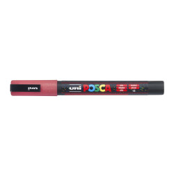 MARCADOR UNI-BALL POSCA PC-3ML PUNTA REDONDA 0,9-1,3MM PURPURINA ROJO (15)