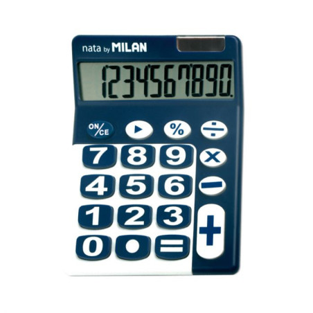 BLÍSTER CALCULADORA AZUL Y BLANCO 10 DÍGITOS, TECLAS GRANDES MILAN