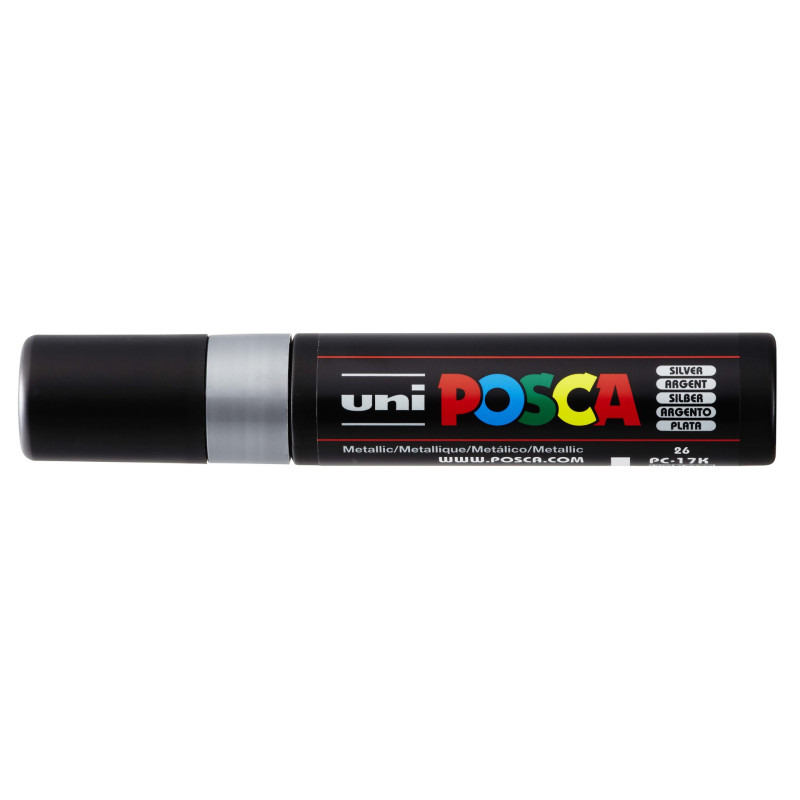 MARCADOR UNI-BALL POSCA PC-17K BISEL EXTRA GRUESO 15MM PLATA (26)