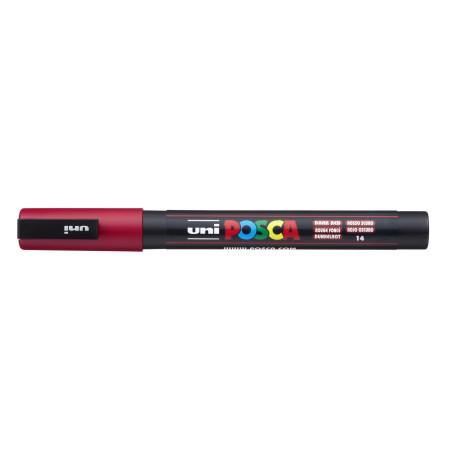 MARCADOR UNI-BALL POSCA PC-3M PUNTA REDONDA 0,9-1,3MM ROJO OSCURO (14)