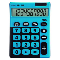 CALCULADORA DUO 10 DIGITOS BLISTER TECLAS GRANDES AZUL MILAN
