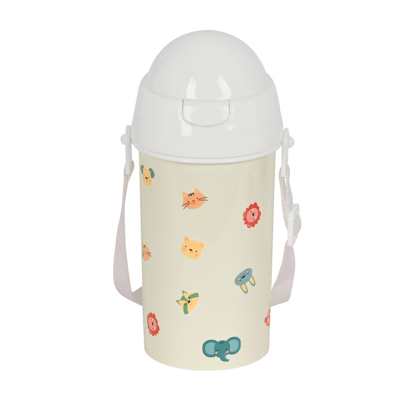 BOTELLA 500ML APERTURA AUTOM. CON PAJITA SAFTA PREESCOLAR "CABECITAS" 342391899 SAFTA23 VAC